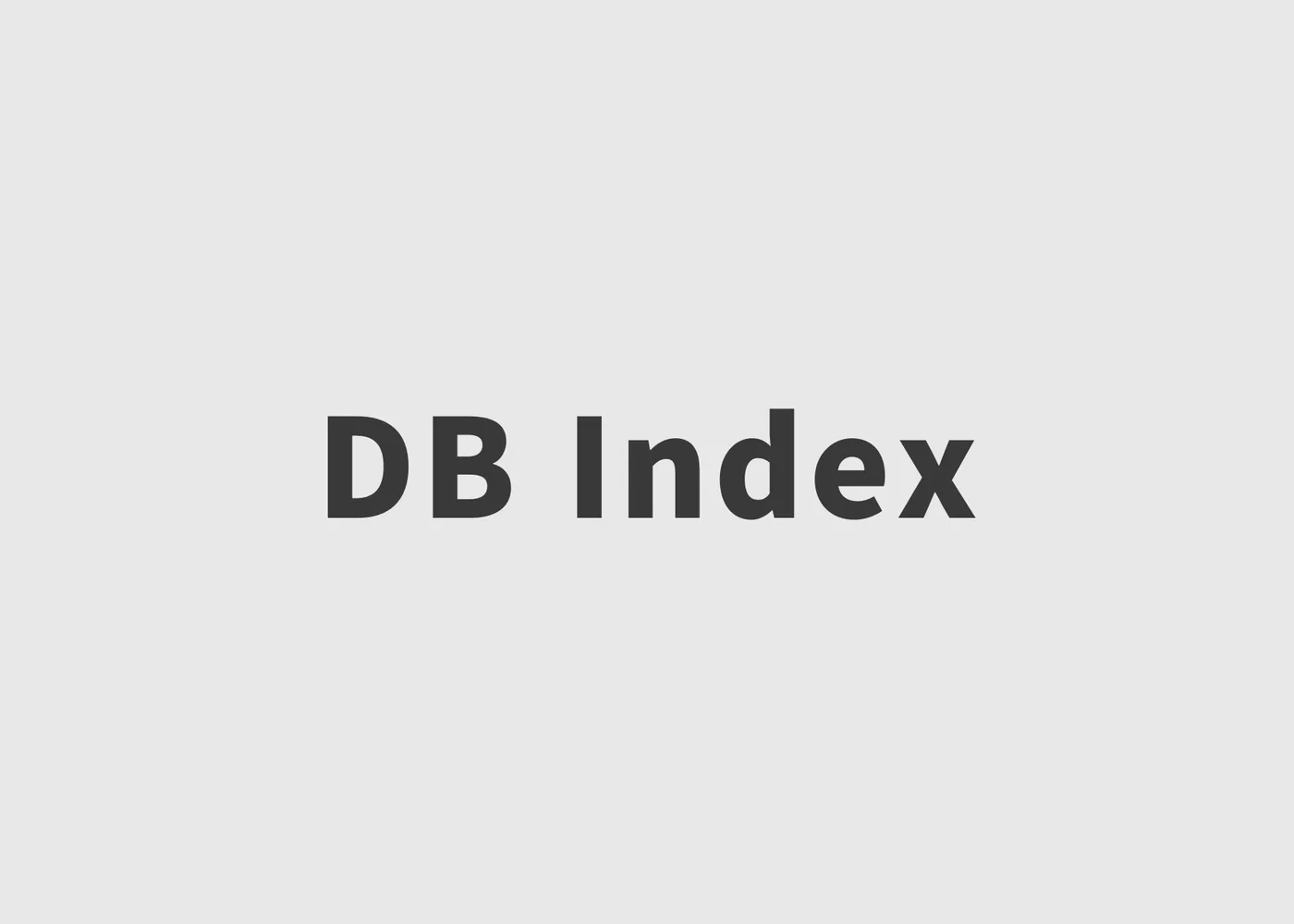 [면접 질문] DB Index란?